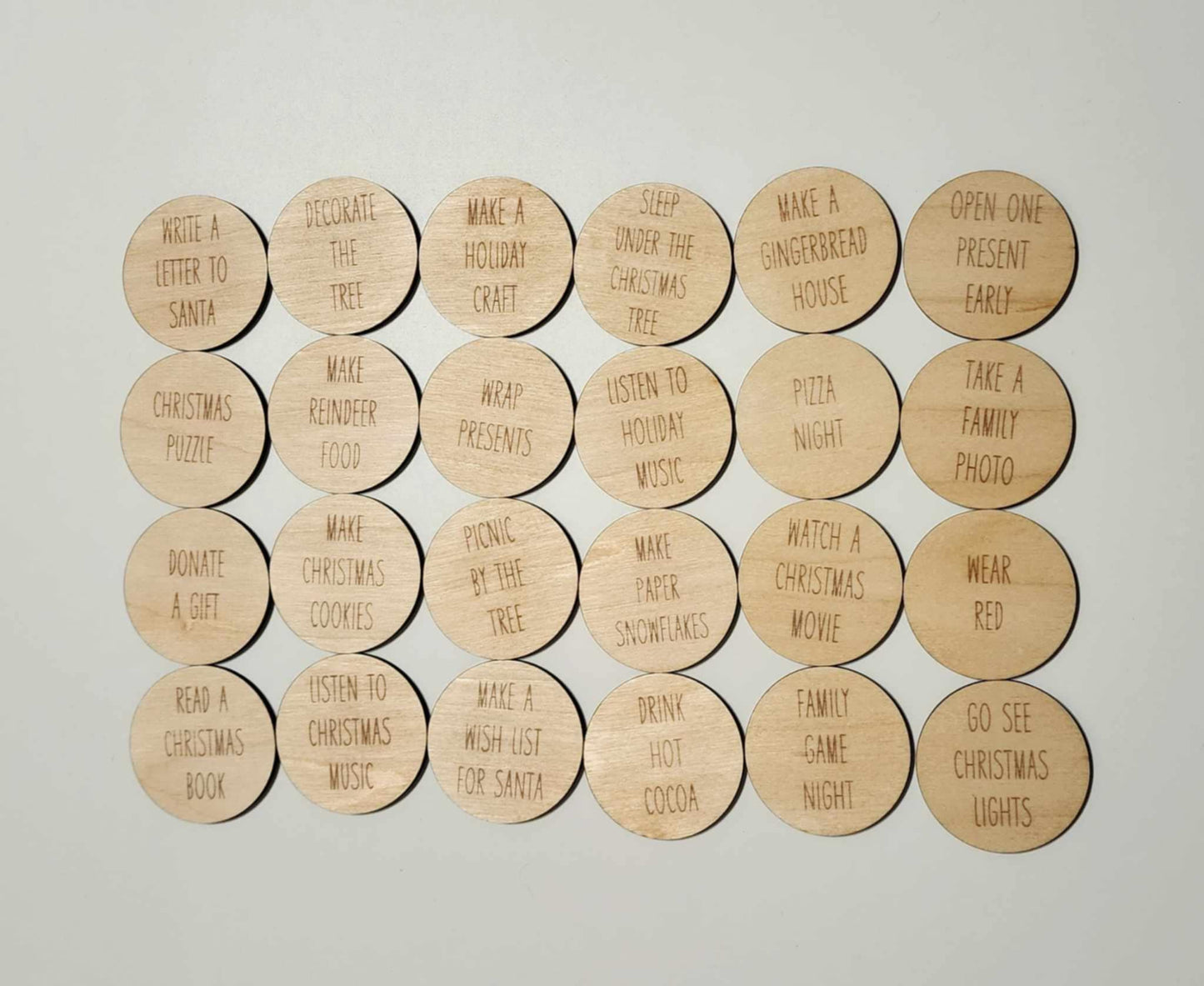 Wooden Advent Tokens