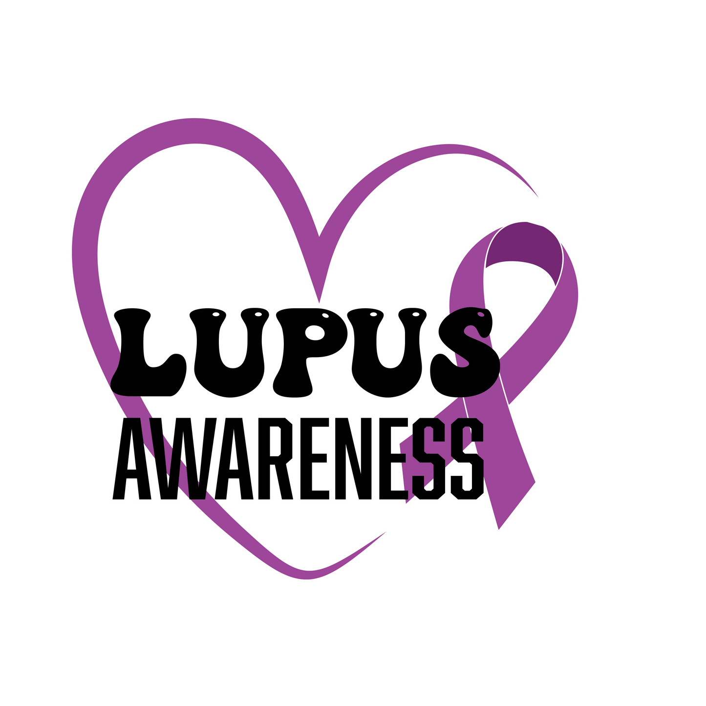 Lupus Awareness Ribbon With Heart