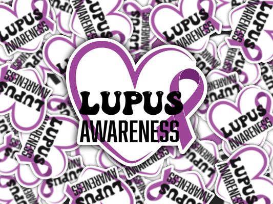 Lupus Awareness Ribbon With Heart